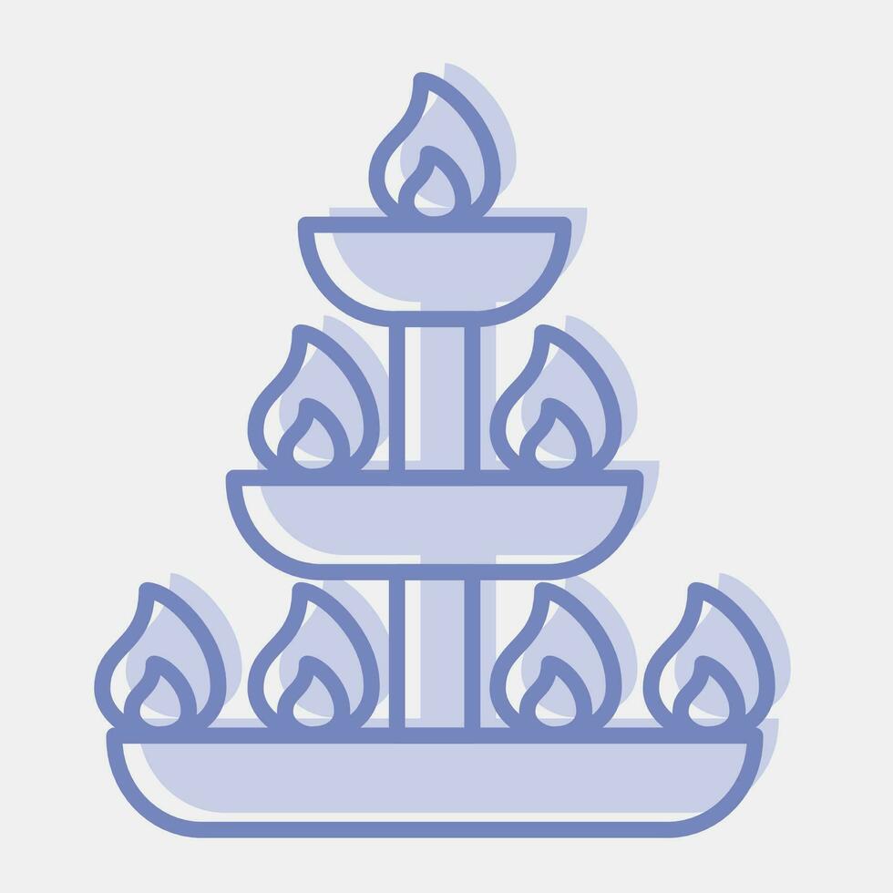 Icon candles. Diwali celebration elements. Icons in two tone style. Good for prints, posters, logo, decoration, infographics, etc. vector