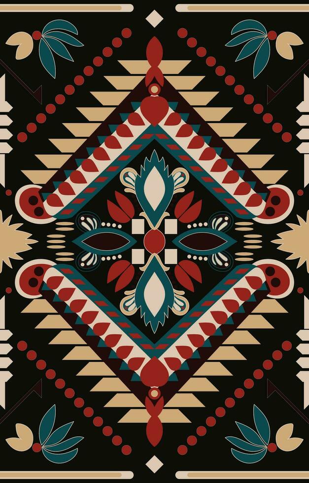 Native American Southwest, Aztec, Navajo seamless pattern. Tribal black and white geometric print. Ethnic design wallpaper, fabric, cover, textile, rug, blanket. vector