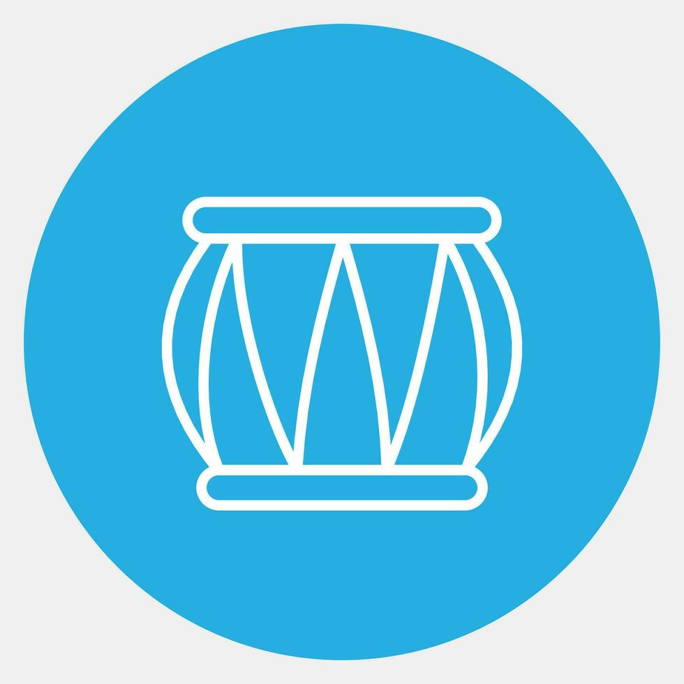 Icon tablas. Diwali celebration elements. Icons in blue round style. Good for prints, posters, logo, decoration, infographics, etc. vector