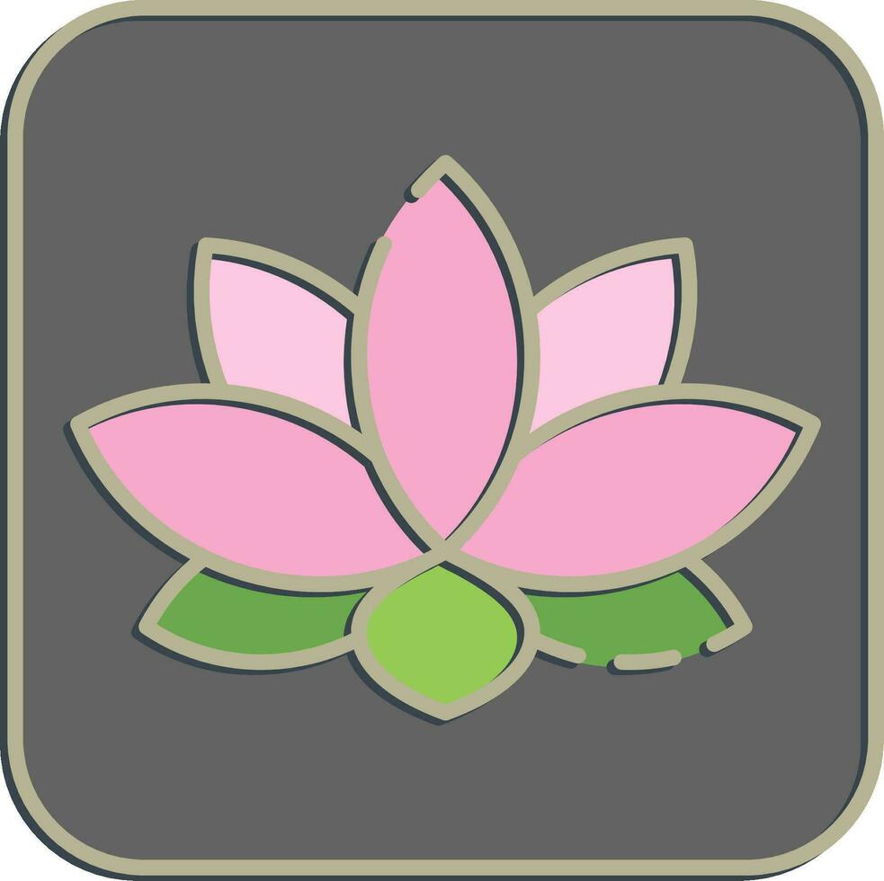 Icon lotus. Diwali celebration elements. Icons in embossed style. Good for prints, posters, logo, decoration, infographics, etc. vector