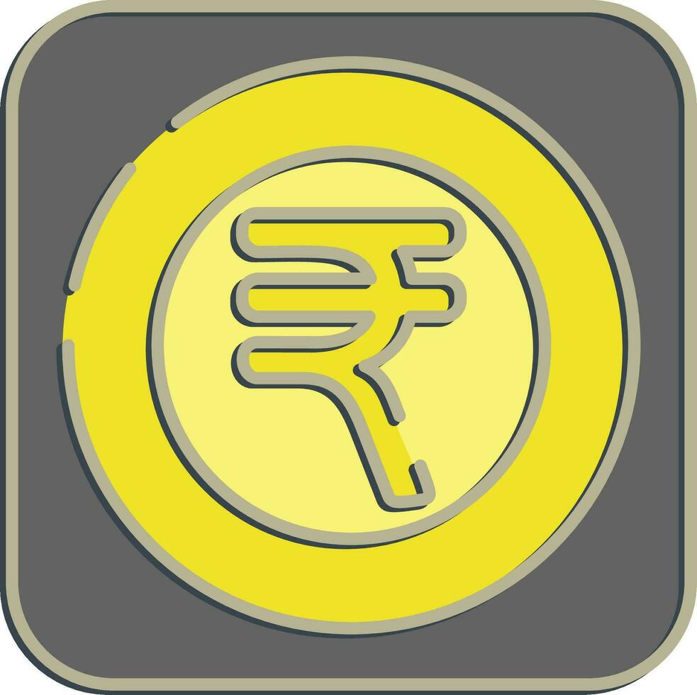 Icon rupee. Diwali celebration elements. Icons in embossed style. Good for prints, posters, logo, decoration, infographics, etc. vector