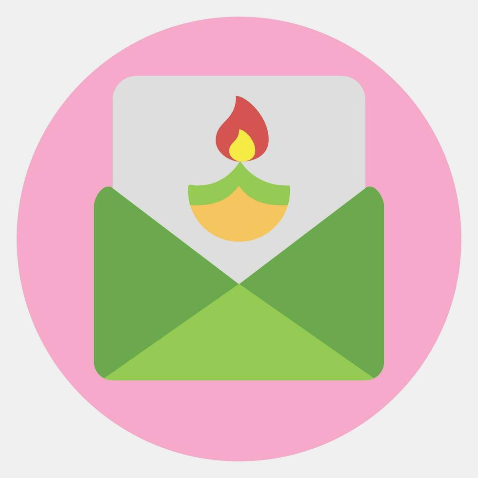 Icon greeting card. Diwali celebration elements. Icons in color mate style. Good for prints, posters, logo, decoration, infographics, etc. vector