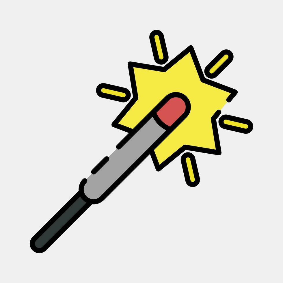 Icon fireworks. Diwali celebration elements. Icons in filled line style. Good for prints, posters, logo, decoration, infographics, etc. vector