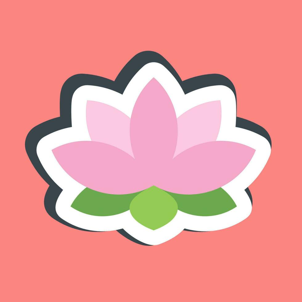 Sticker lotus. Diwali celebration elements. Good for prints, posters, logo, decoration, infographics, etc. vector