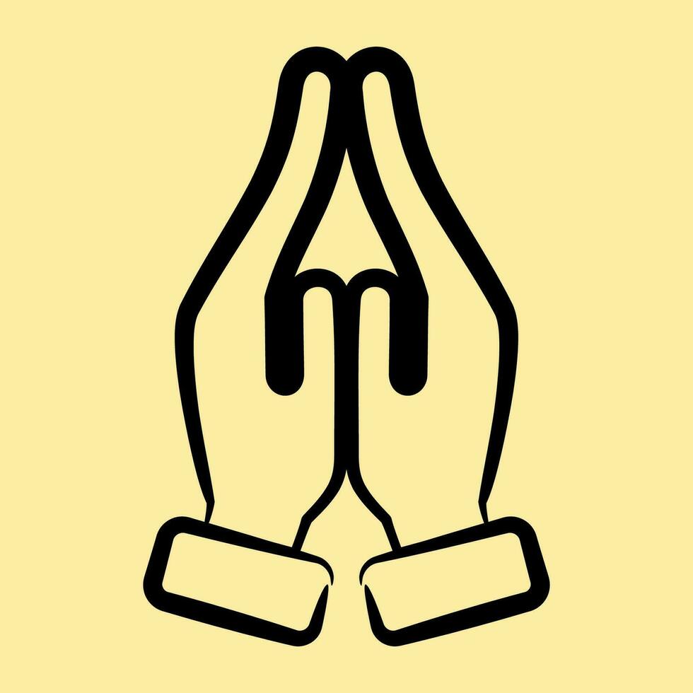 Icon pray. Diwali celebration elements. Icons in hand drawn style. Good for prints, posters, logo, decoration, infographics, etc. vector