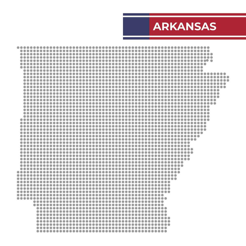 Dotted map of Arkansas state vector