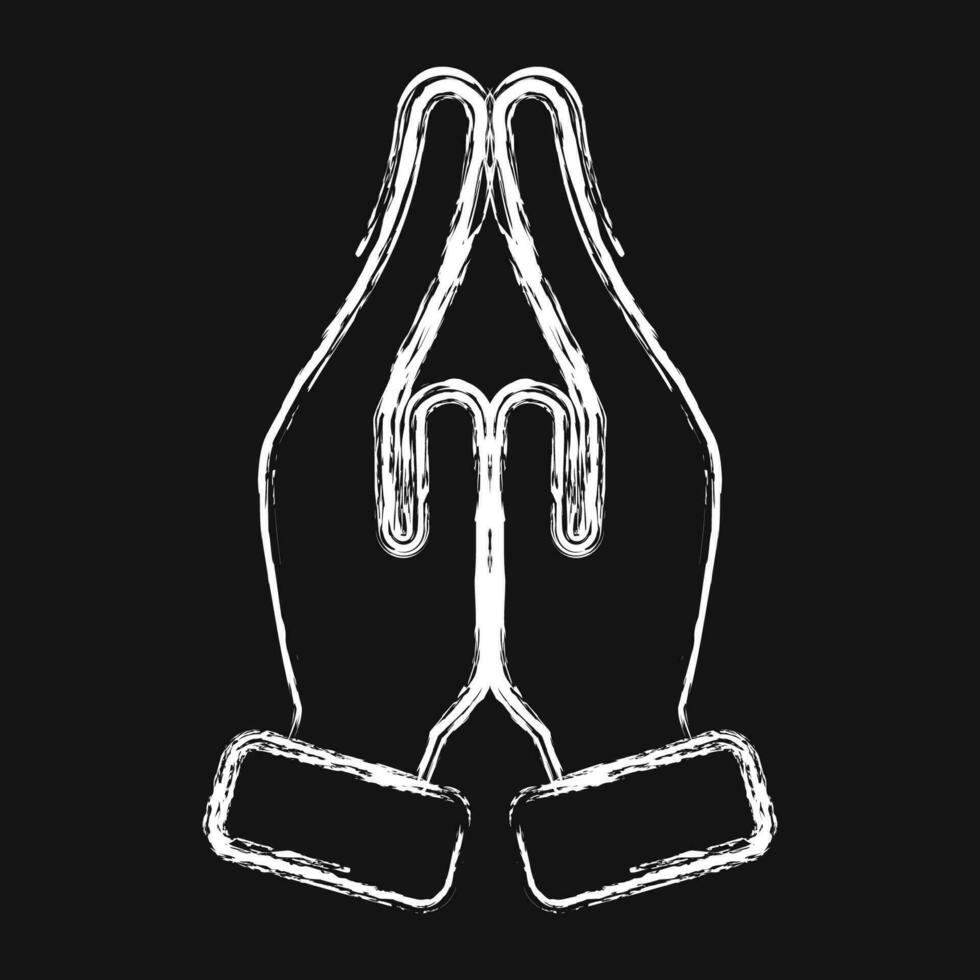 Icon pray. Diwali celebration elements. Icons in chalk style. Good for prints, posters, logo, decoration, infographics, etc. vector