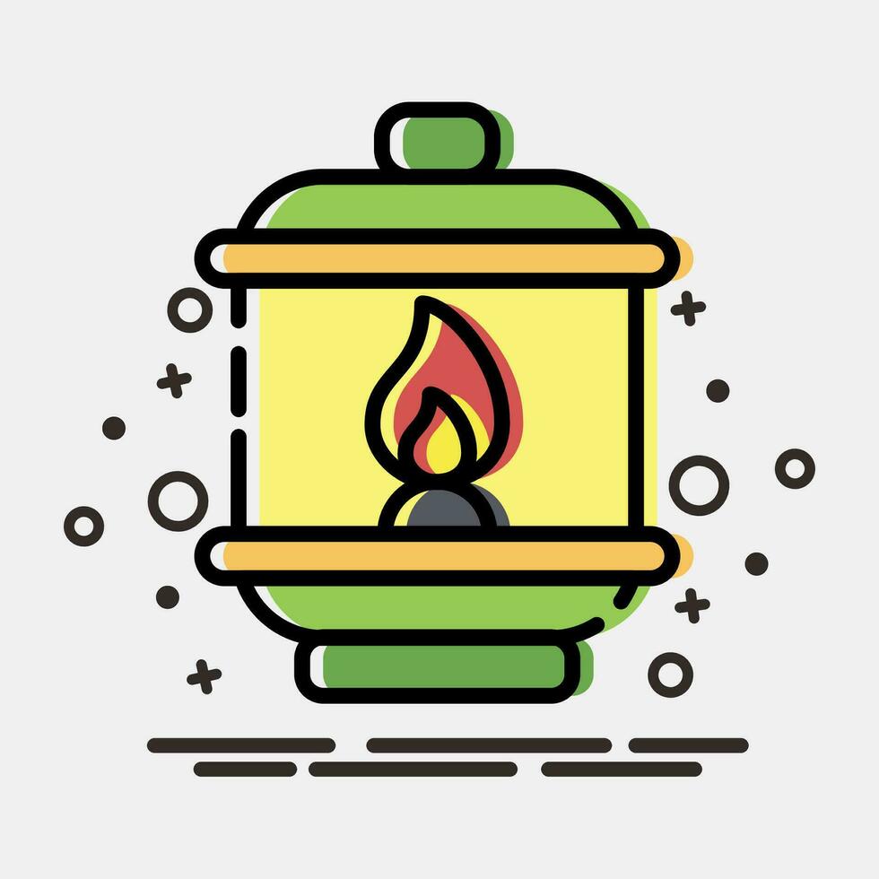 icono linterna. diwali celebracion elementos. íconos en mbe estilo. bueno para huellas dactilares, carteles, logo, decoración, infografía, etc. vector