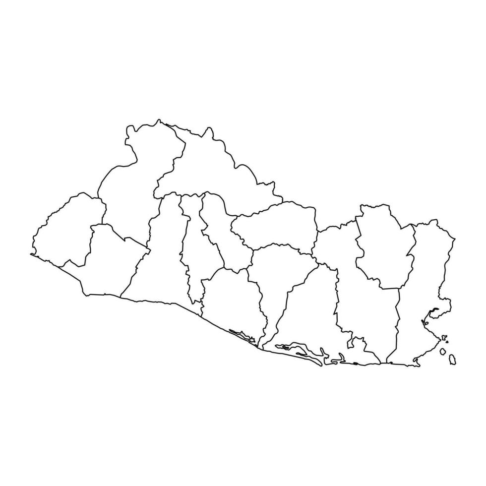 El Salvador map with administrative divisions. vector