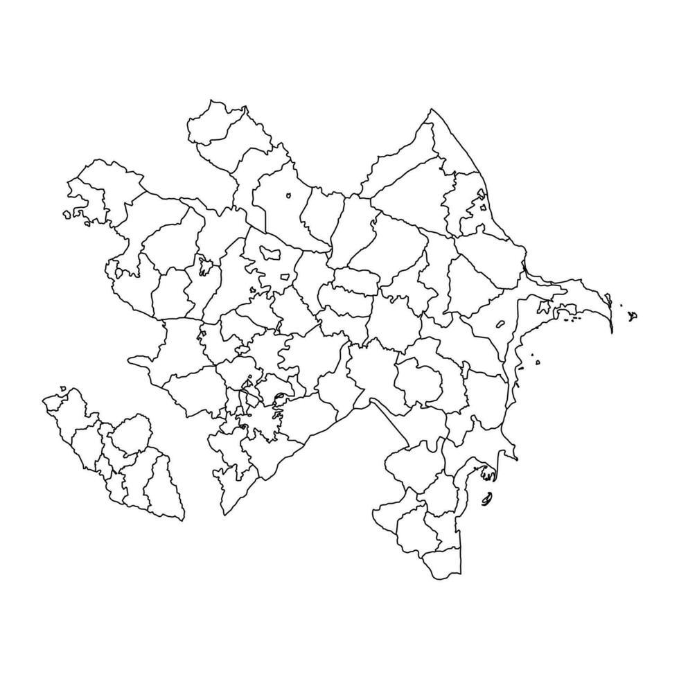Azerbaijan map with administrative divisions. vector