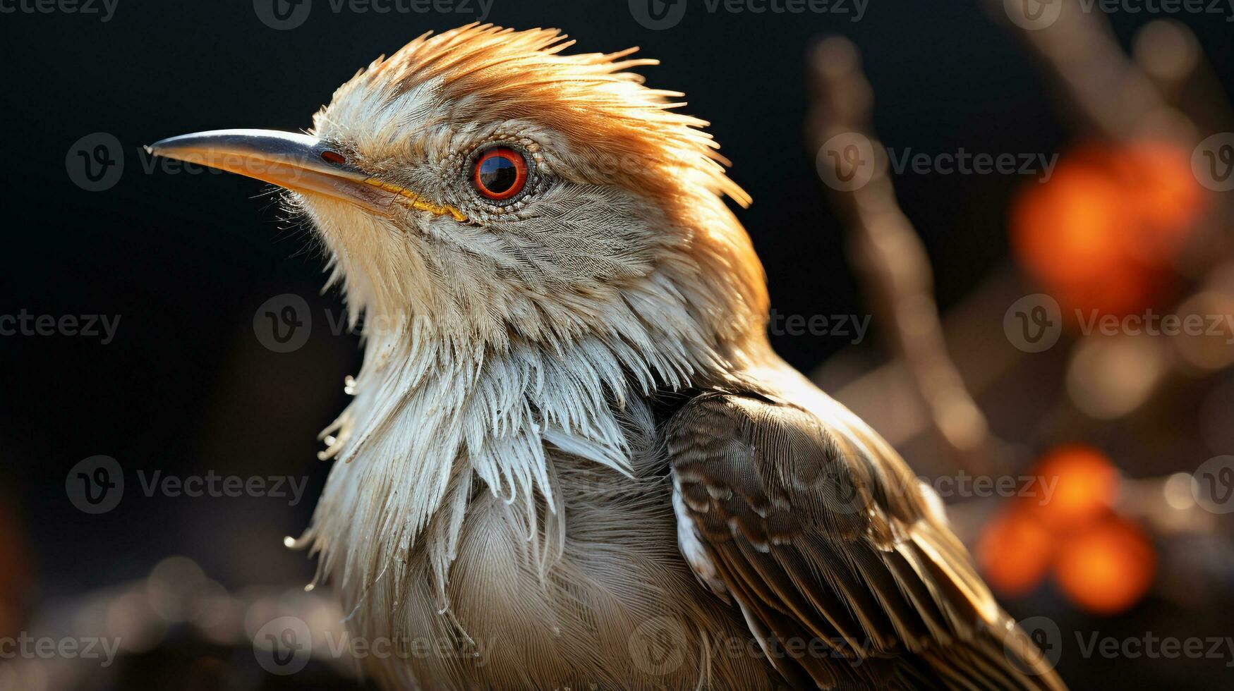 Close-up photo of a Nightingale looking any direction. Generative AI