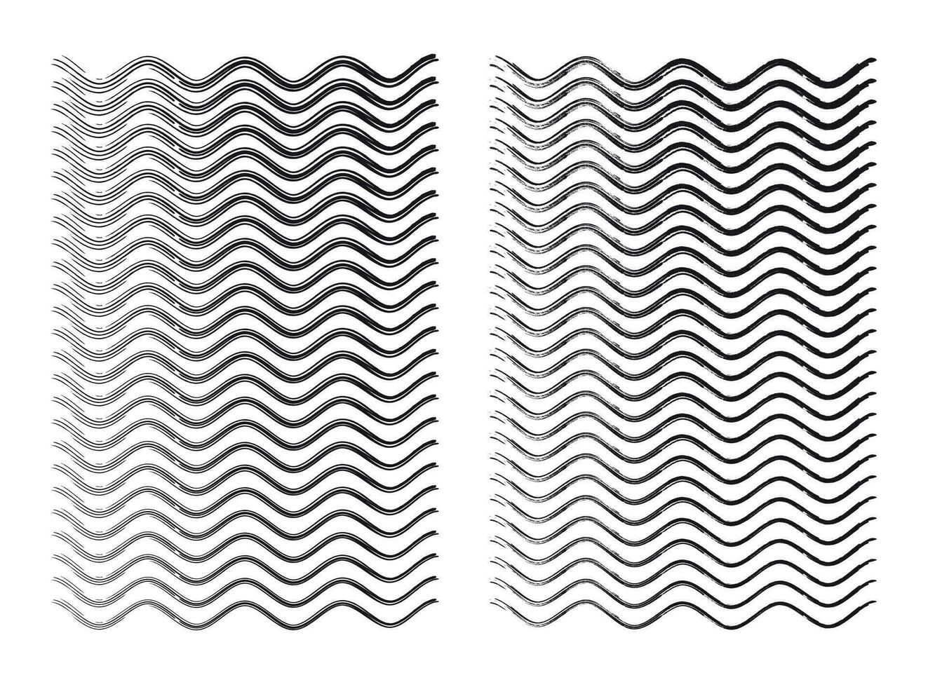 Wavy brush stroke lines grunge geometric striped seamless pattern. vector