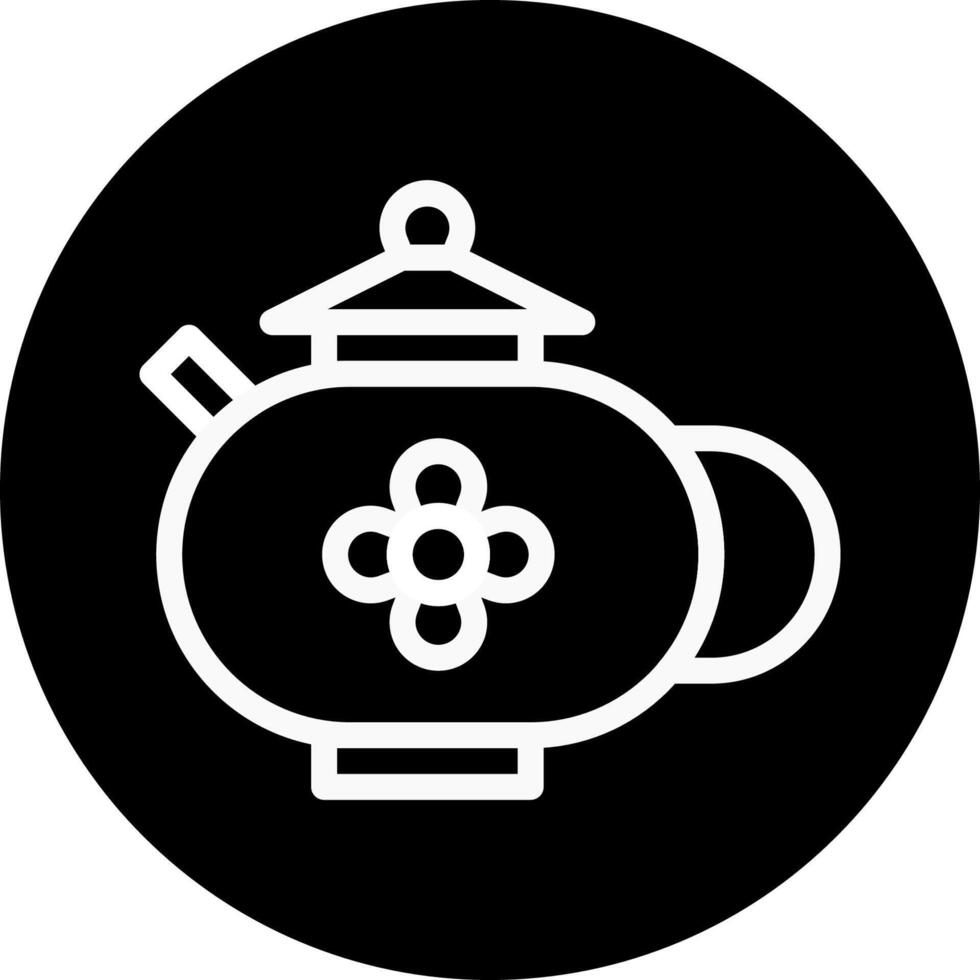 Teapot icon rounded white colour chinese new year symbol perfect. vector