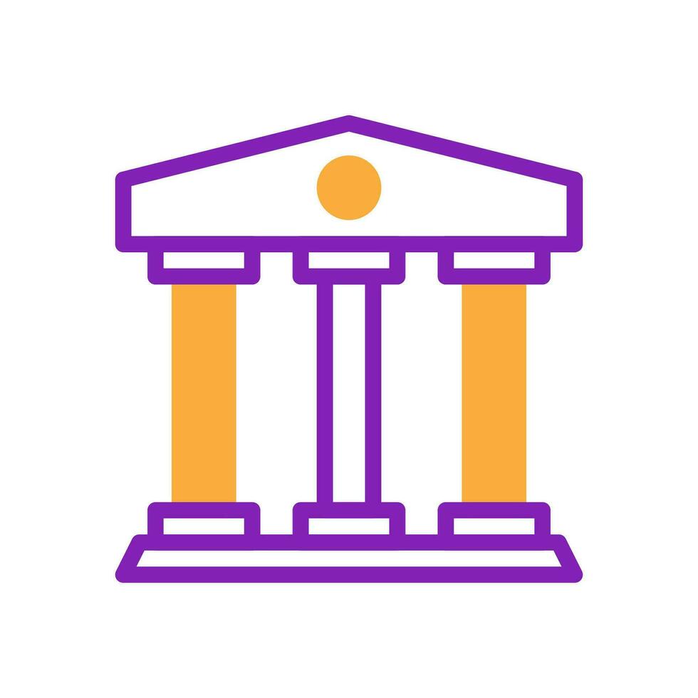 bancario icono duotono púrpura amarillo negocio símbolo ilustración. vector