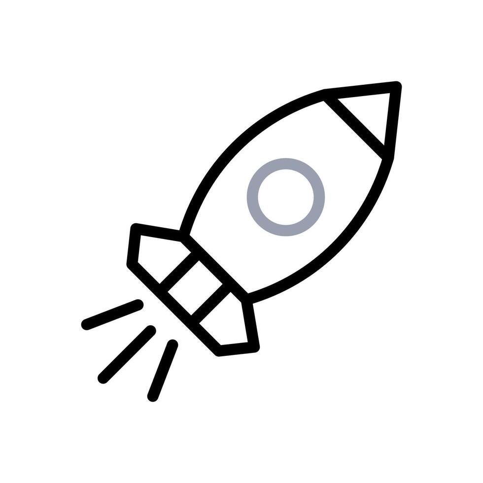 Rocket icon duocolor grey black business symbol illustration. vector