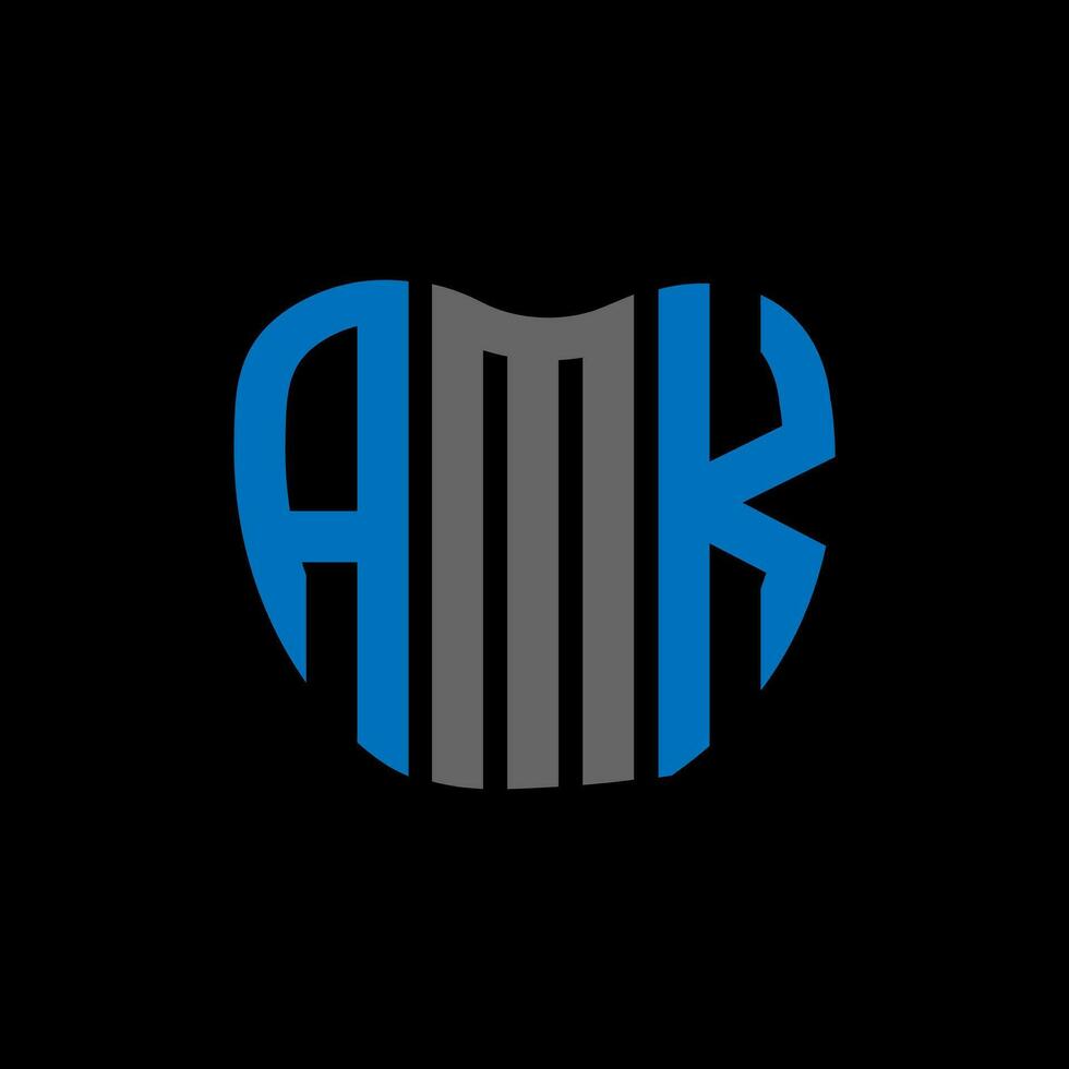 AMK letter logo creative design. AMK unique design. vector
