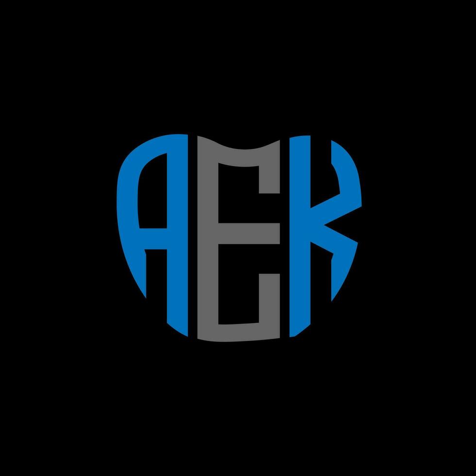 aek letra logo creativo diseño. aek único diseño. vector