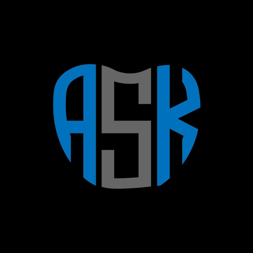 ASK letter logo creative design. ASK unique design. vector