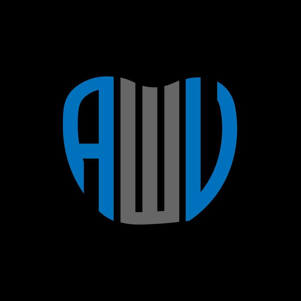 AWU letter logo creative design. AWU unique design. vector