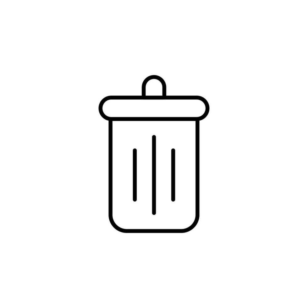 Garbage Vector Symbol for Stores and Shops. Perfect for web sites, books, stores, shops. Editable stroke in minimalistic outline style