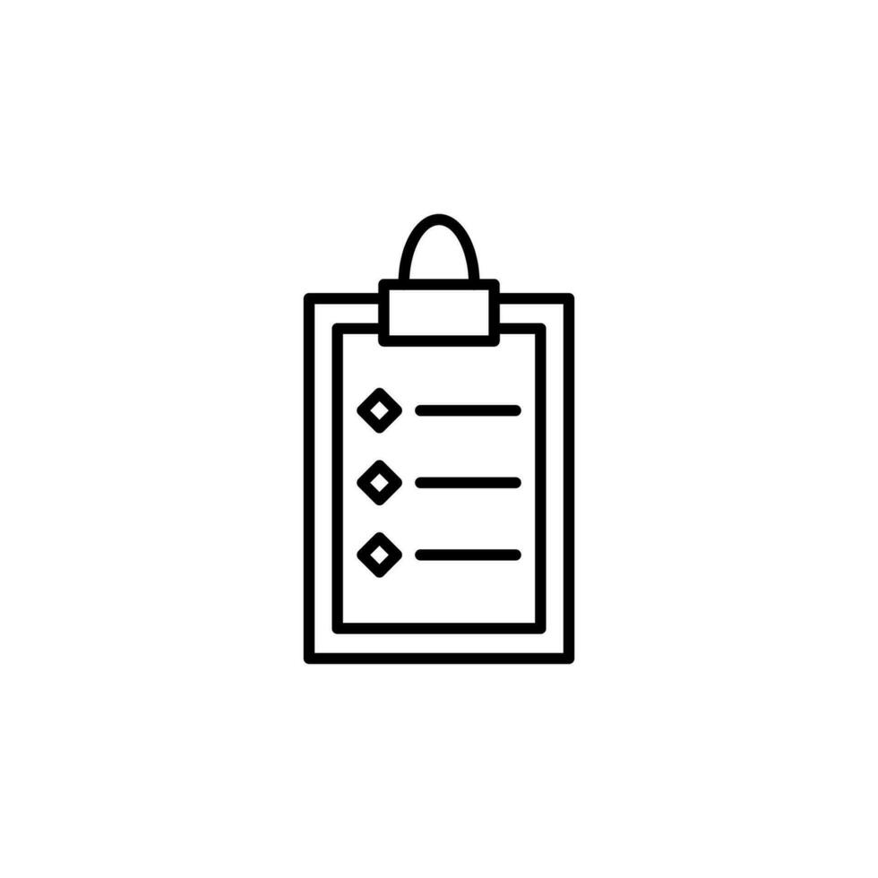 Checklist Vector Sign. Suitable for books, stores, shops. Editable stroke in minimalistic outline style. Symbol for design