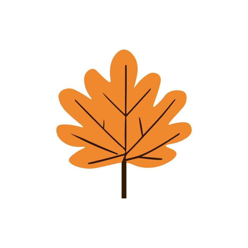 Autumn Leaf Isolated Vector Flat Illustration