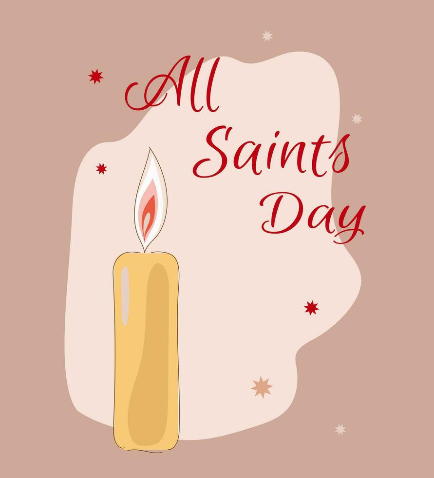 All Saints Day greetings banner, all saints day greeting  vector flat cartoon background