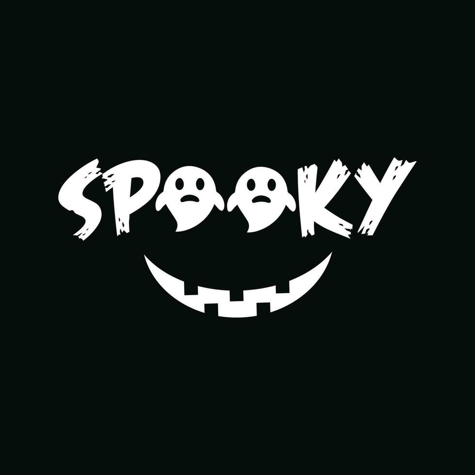 Spooky. Halloween Horror Illustration Lettering vector