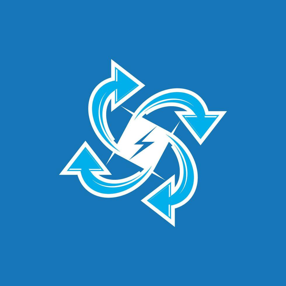 Recycle power logo vector template illustration