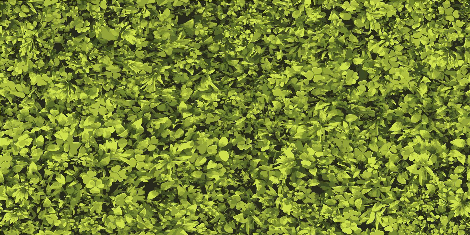 Leafy background. Seamless green background of plants. Seamless background of leaves. Vector illustration