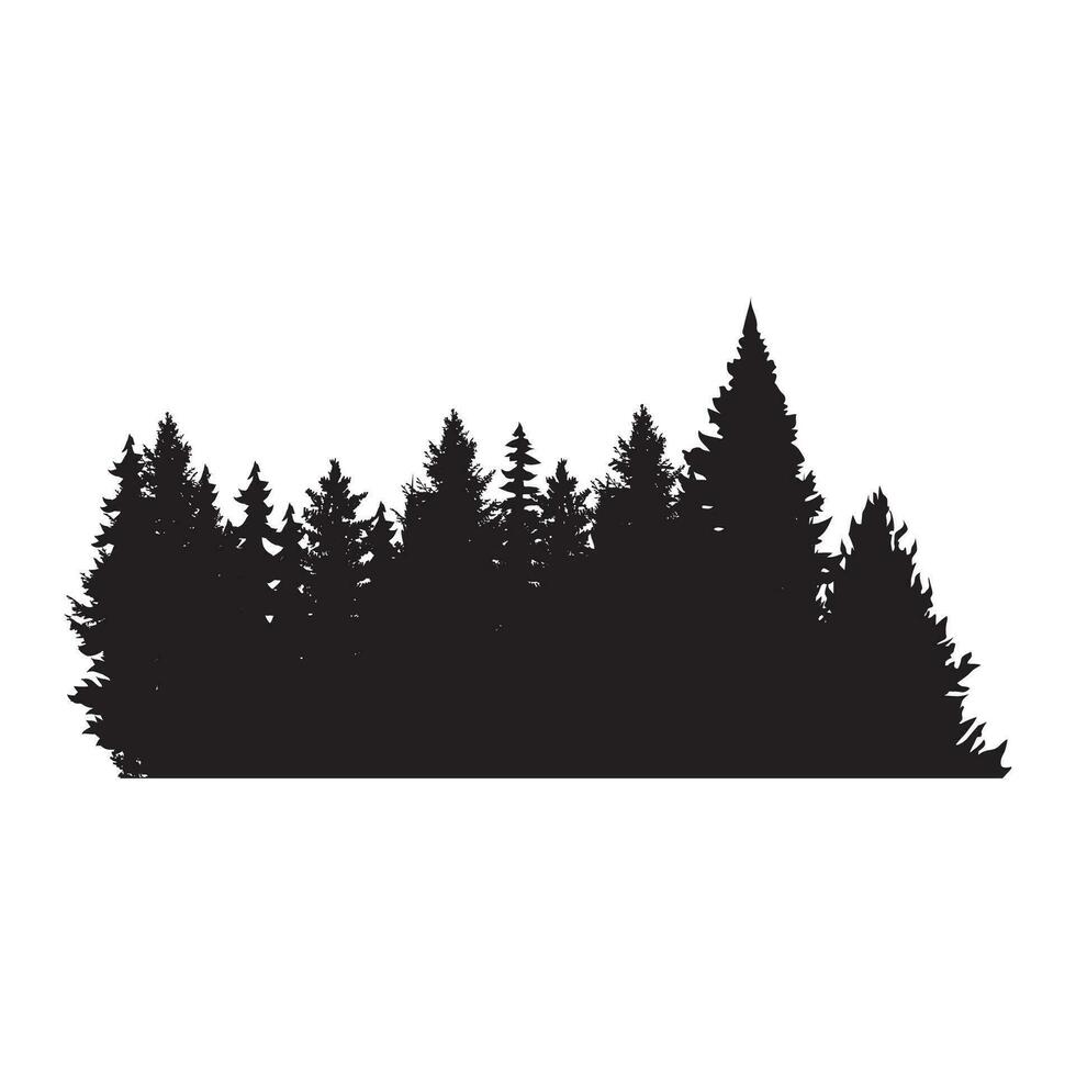 Vector illustration of pine silhouette On  white background Pro Vector