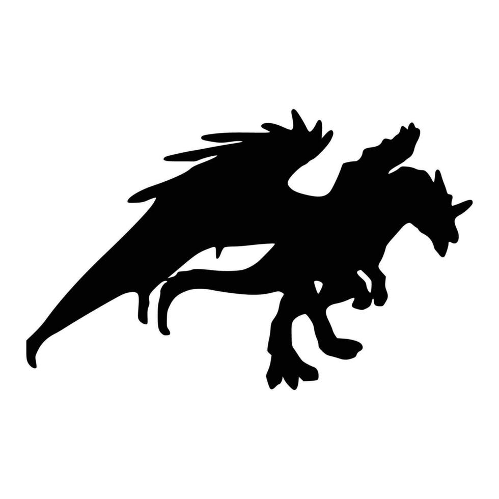 Dragon silhouette. Vector of dragon silhouette.