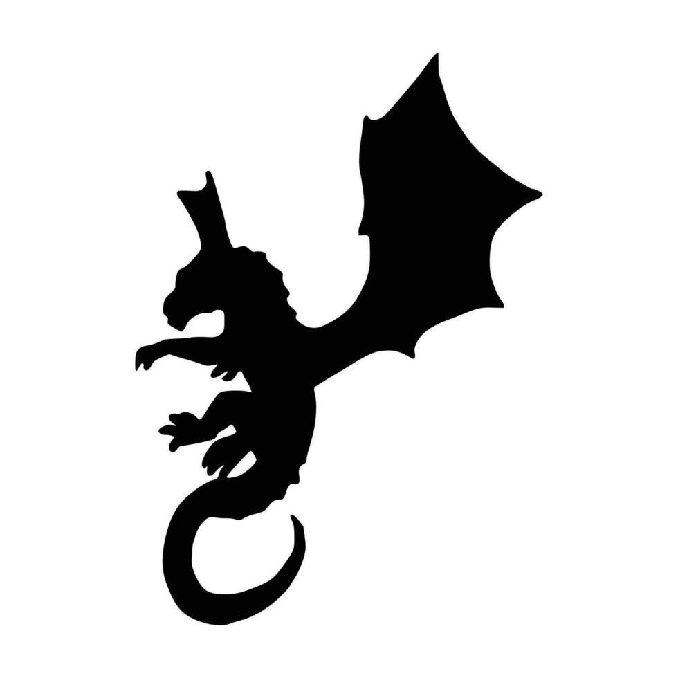 Dragon silhouette. Vector of dragon silhouette. 29871622 Vector Art at ...