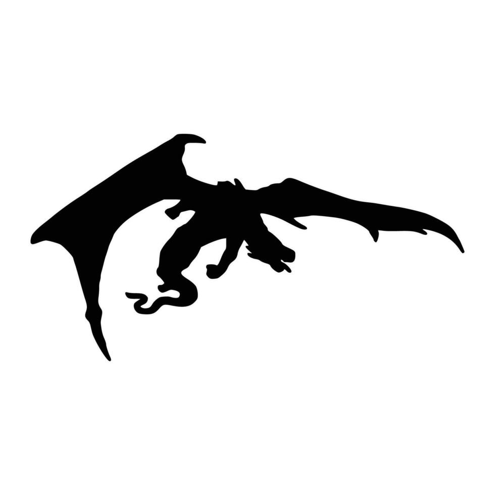 Dragon silhouette. Vector of dragon silhouette.
