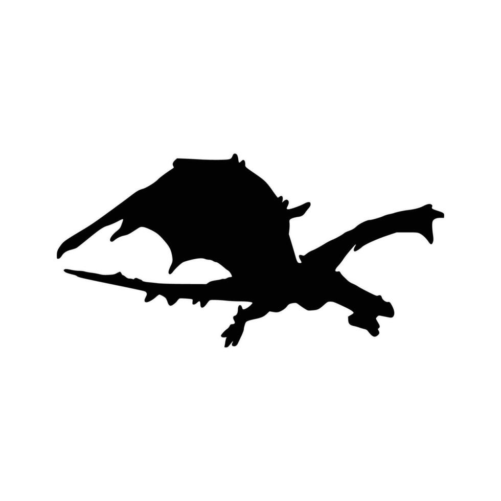 Dragon silhouette. Vector of dragon silhouette.