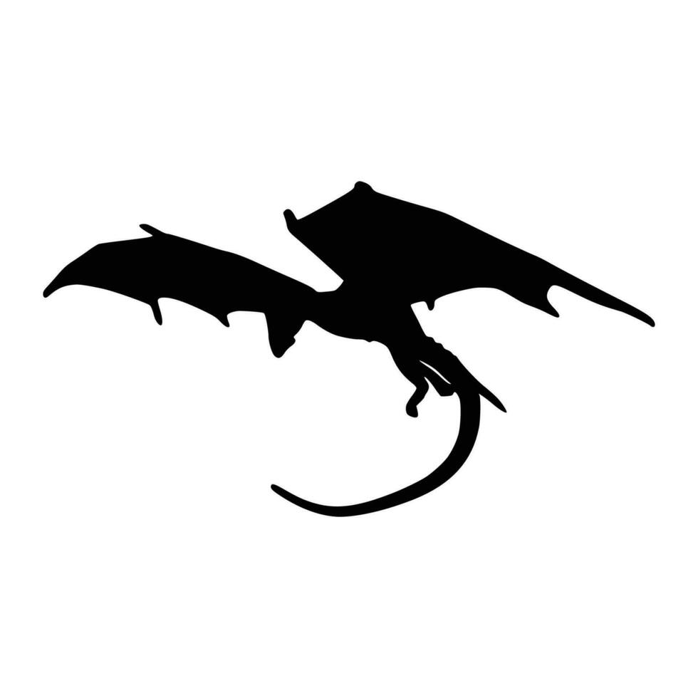 Dragon silhouette. Vector of dragon silhouette.
