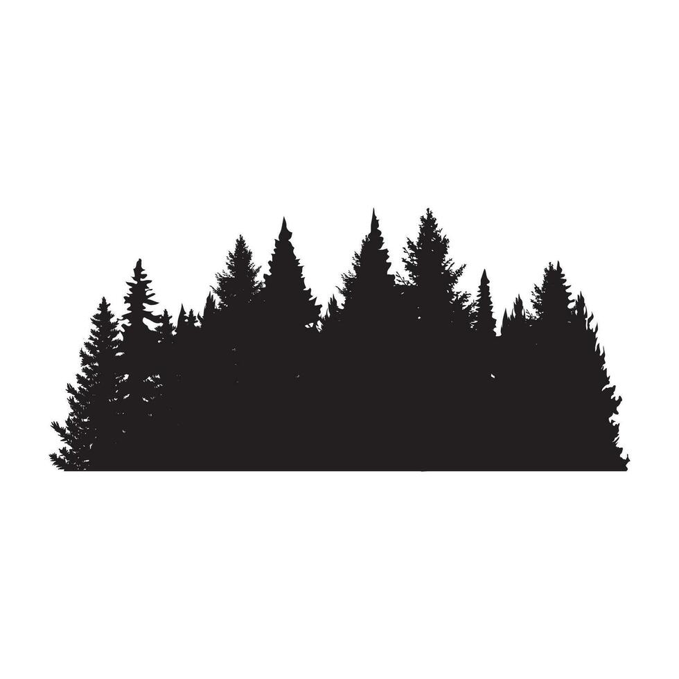 Vector illustration of pine silhouette On  white background Pro Vector