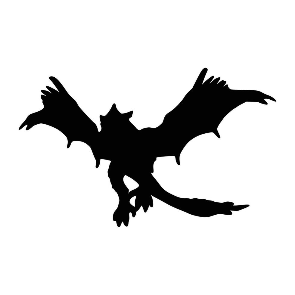 Dragon silhouette. Vector of dragon silhouette.