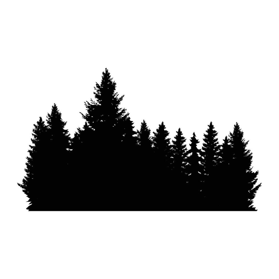 Vector illustration of pine silhouette On  white background Pro Vector