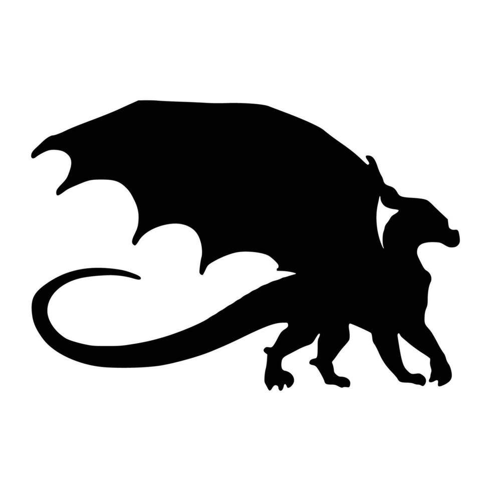 Dragon silhouette. Vector of dragon silhouette.