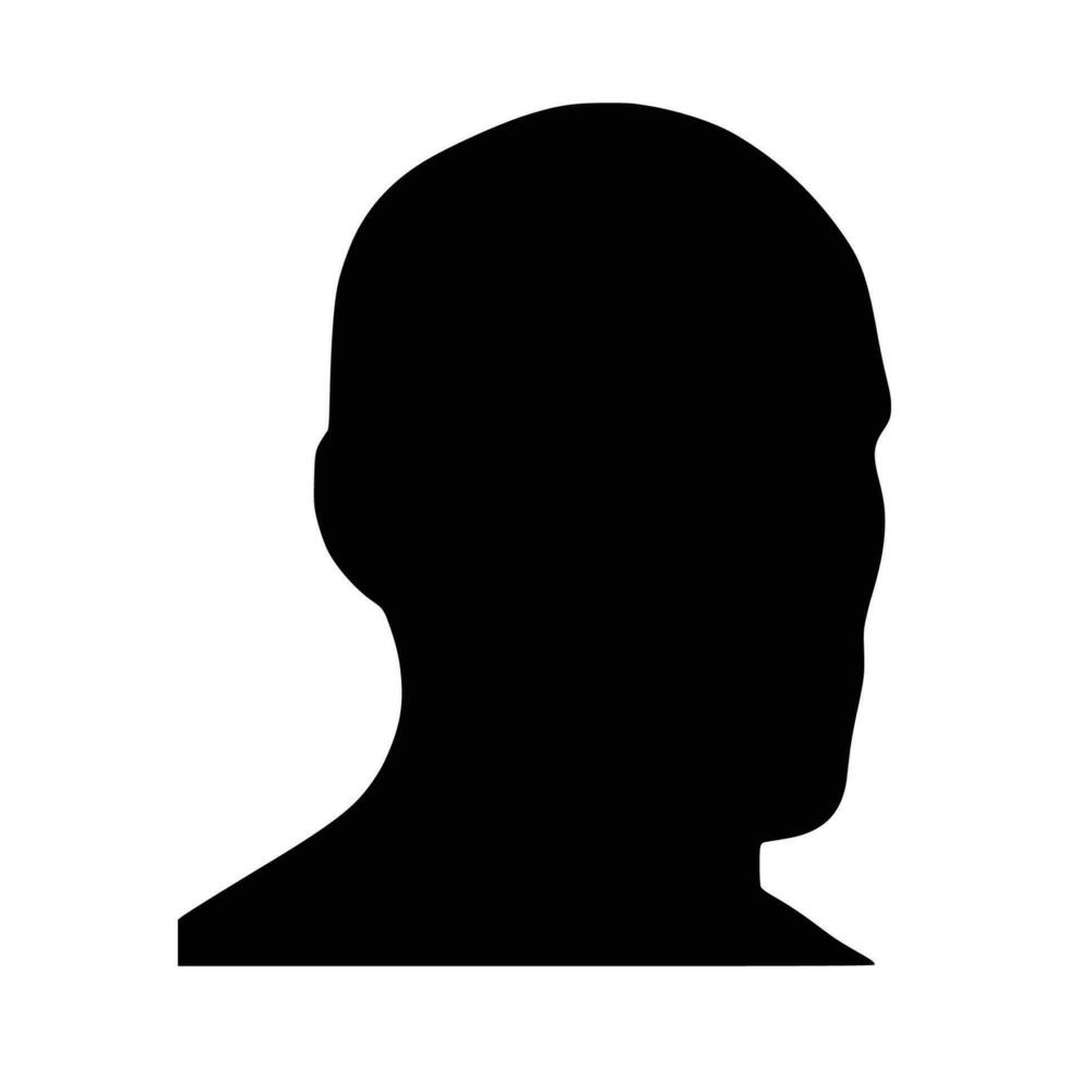 Silhouette of a male head in profile on a white background. vector