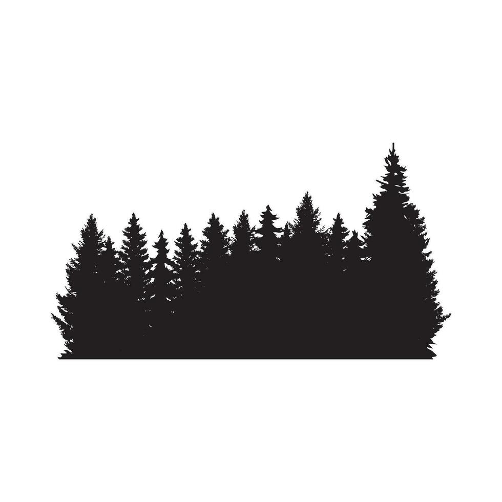 Vector illustration of pine silhouette On  white background Pro Vector