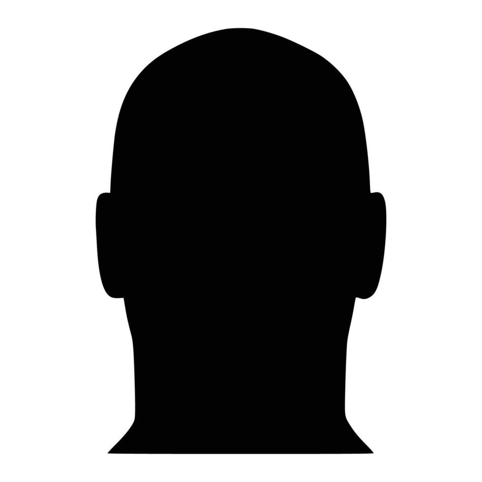 Silhouette of a male head in profile on a white background. vector