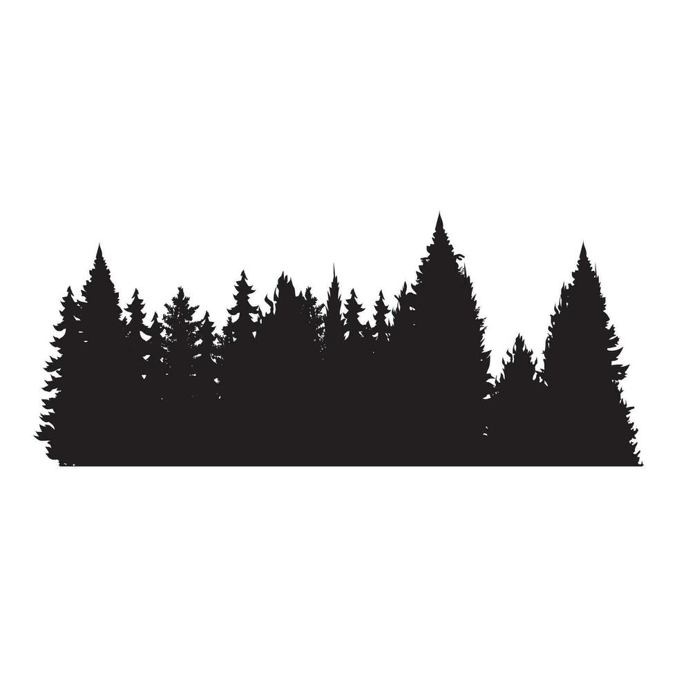 vector ilustración de pino silueta en blanco antecedentes Pro vector