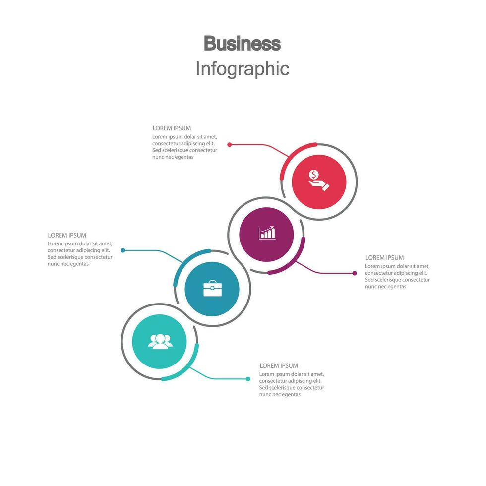 Infographic vector, graph. presentation. Business concepts, parts, steps, processes. Visualization of infographic data. Startup template. - Vector