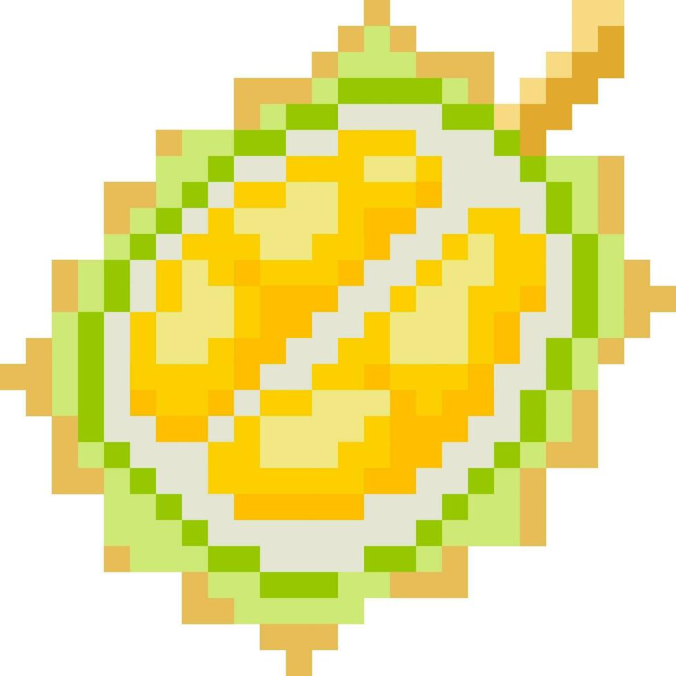 durian cartoon icon in pixel style vector