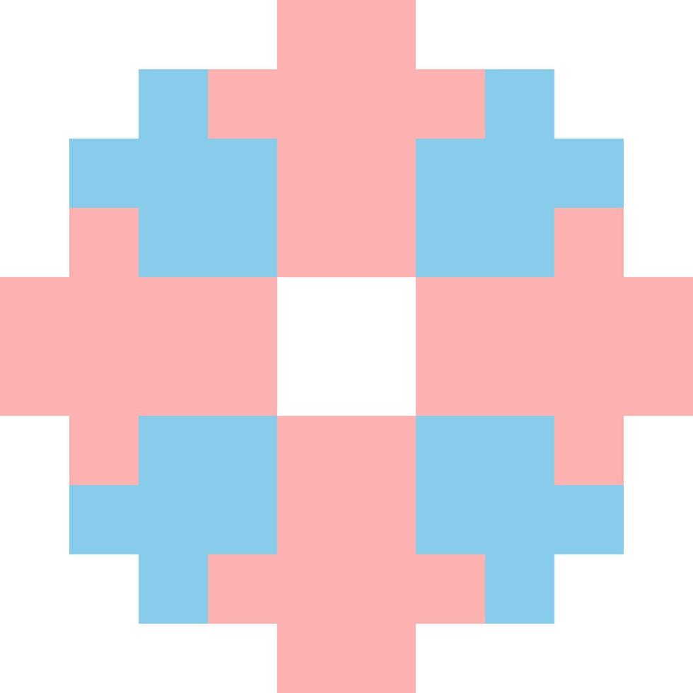 donut cartoon icon in pixel style vector