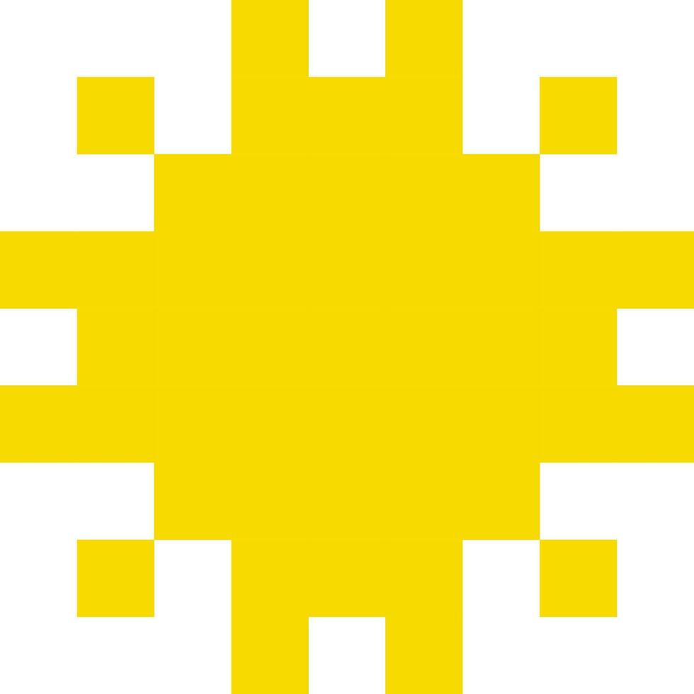 Sun cartoon icon in pixel style. vector