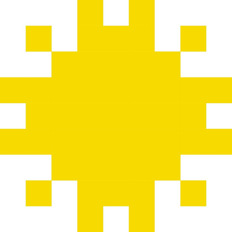 Sun cartoon icon in pixel style. vector