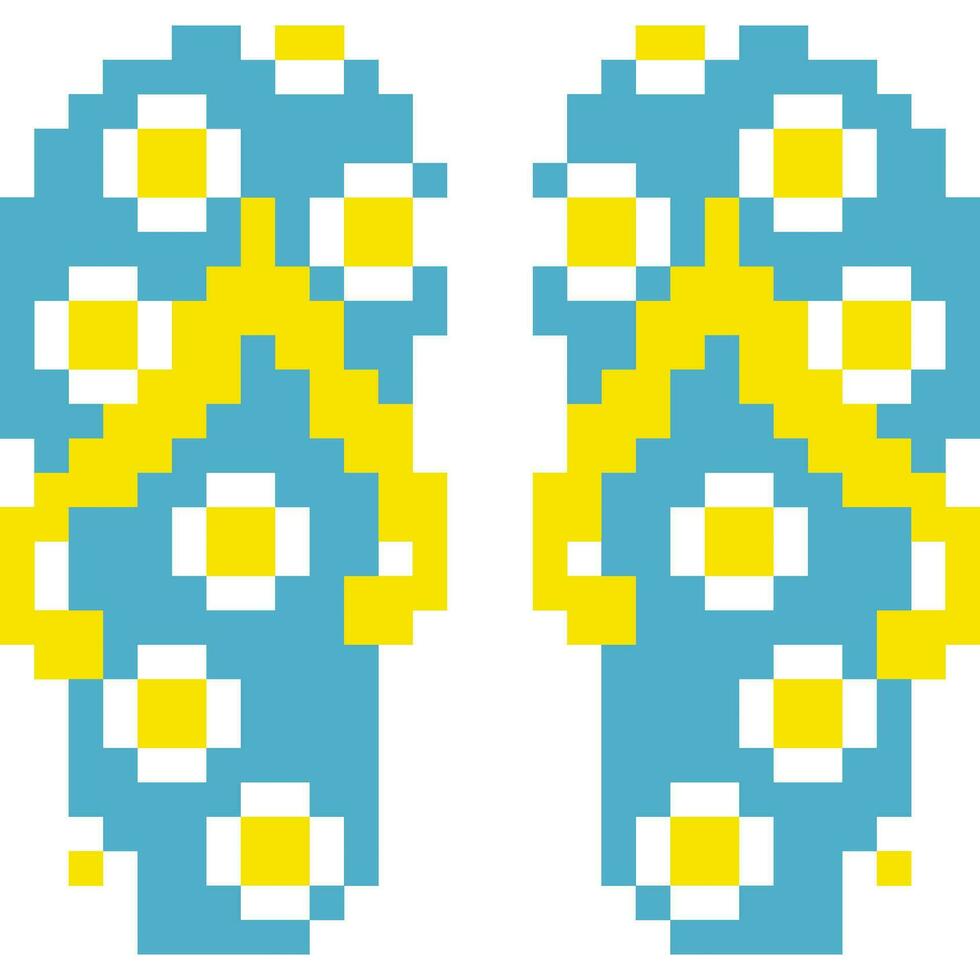 Slipper cartoon icon in pixel style. vector